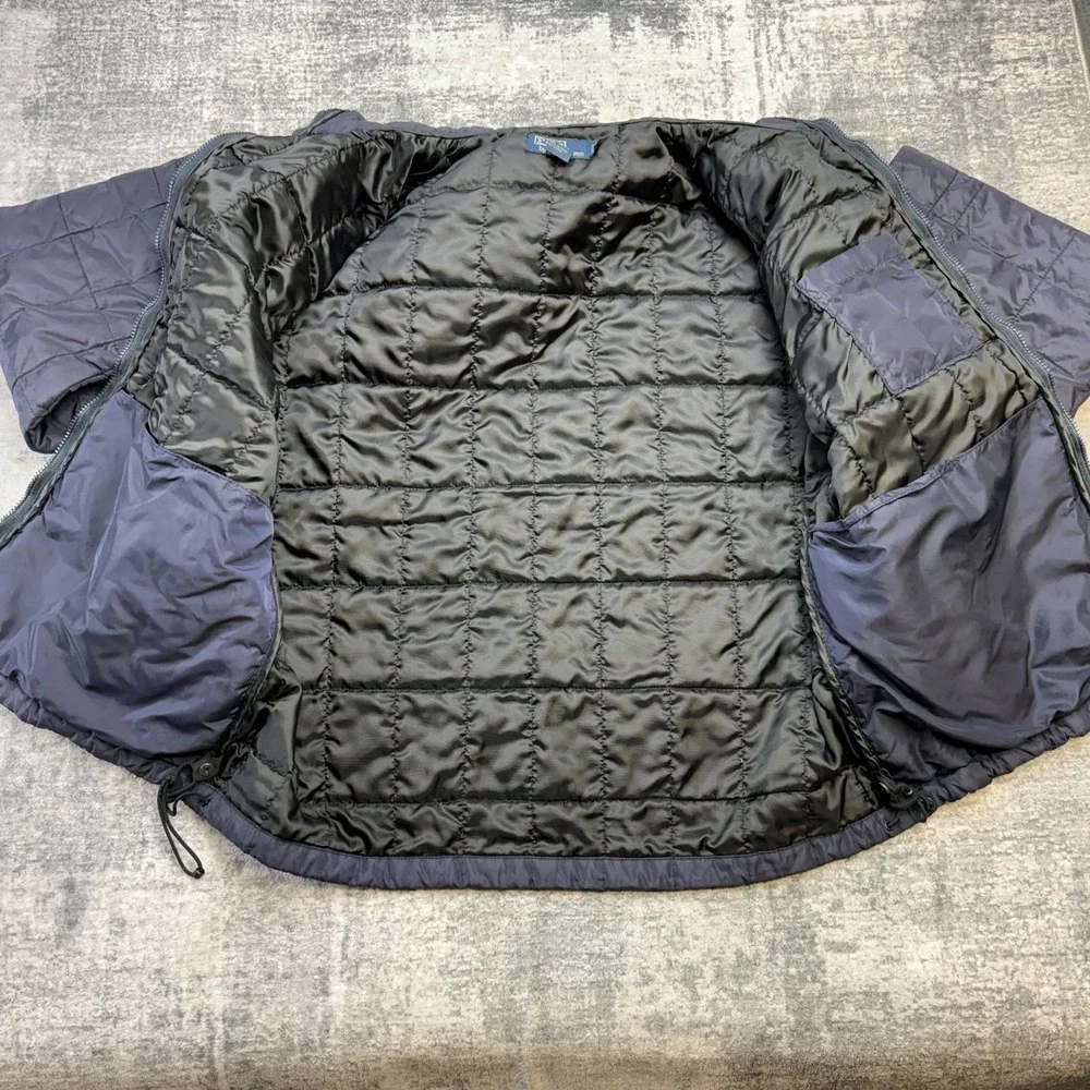 VTG Polo Ralph Lauren Jacket Mens XL Navy Blue Quilted Windbreaker Bomber 90s